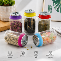 Boîte en plastique pour soda, pot en plastique PET, boîte pour bonbons gélifiés, 3,5 g, 7 g, mini-boîte en plastique pour soda avec bouchon coloré