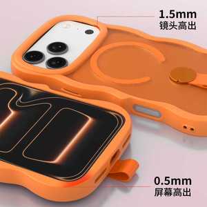 Coque de téléphone antichoc souple avec bords ondulés et sangle, protection d'objectif 1,5 mm, compatible MagSafe pour <span class=keywords><strong>iPhone</strong></span> - Product Image 3