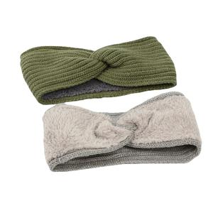 عصابة رأس شتوية محبوكة بلون واحد على الطراز الأوروبي والأمريكي، مبطنة بالصوف، سميكة ودافئة - Product Image 5