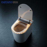 S013 Toilette intelligente sur pied entièrement automatique avec télécommande et application, chasse d'eau par siphon, matériau céramique, siège chauffant, veilleuse, siphon en P/S