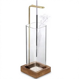 Tranquil Living Premium Sheesham Wood Glass Incense Holder with Metal Finish Rustic Spiritual Decor for Daily Use - Product Image 1