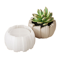 Moule en silicone en forme de bol de rangement à rayures verticales irrégulières pour bricolage, vase à fleurs en résine de ciment, bougeoir, facile à utiliser, 3D