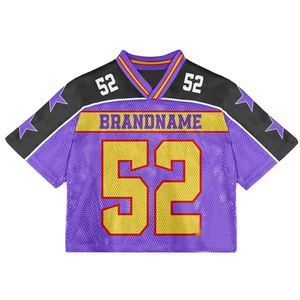Maillot de football personnalisé pour homme en mesh, col en V, respirant, polyester, manches courtes, impression de numéros d'équipe, style rétro streetwear, été - Product Image 3