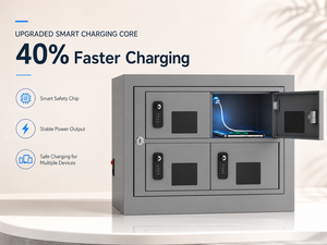 Casillero de Carga para Teléfonos Inteligentes de 4 Puertas con Cerradura Digital por Contraseña, Estación de Carga USB-C y Lightning para Mostrador, Ideal para Hoteles, Cafés y Bares - Product Image 3