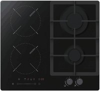 Ventes chaudes Cuisinière à gaz électrique céramique 2 brûleurs intégrée Verre trempé Bouton en métal Thermocouple FFD pour hôtels foyers camping-cars
