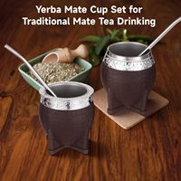 Tasse isotherme en acier inoxydable, gourde à yerba maté avec paille bombilla pour bière et café