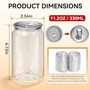 Bouteille de boisson gazeuse en plastique PET transparente de haute qualité avec couvercle en aluminium, personnalisable avec logo, fabrication OEM à prix compétitif - Product Image 2