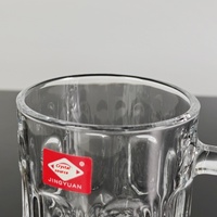 HXGLASS Gelas Transparan Bebas Timbal 16oz Kapasitas Besar Motif Nanas dengan Pegangan untuk Teh Kopi Mug