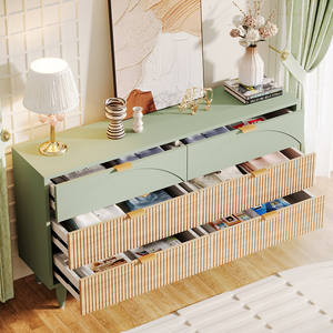 Nouvelle conception moderne de placard de rangement de luxe, armoire en bois vert à 6 tiroirs, coiffeuse avec <span class=keywords><strong>panneau</strong></span> en MDF, utilisation dans le salon - Product Image 3