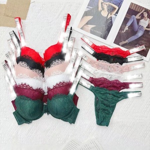 Soutien-gorge à armatures en coton avec dentelle gothique et strass brillants, bretelles épaisses, style Victoria's Secret, directement de l'usine - Product Image 1