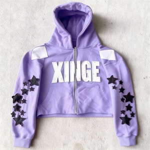 Novedad 2026: Sudadera con capucha extragrande 100% algodón, personalizada, estilo vintage, lavada y desgastada, para hombre, corte holgado, corta, con cremallera y bordado. - Product Image 3