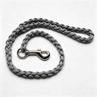 2026 New Handwoven Grey Dog Leash Lightweight Durable Yard Play Daily Dog Walk Essential Pet Supplies