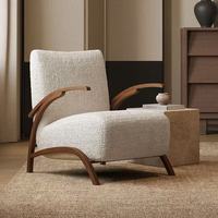 Fauteuil de loisir capitonné en crème rétro français avec un design moderne pour le salon, la salle à manger, l'extérieur, l'appartement ou l'hôtel