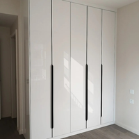 Armoire de rangement avec poignées, laquée, moderne, blanche, pour chambre principale, ivoire, naturel, anthracite