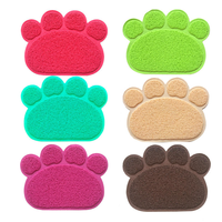 Tapis pour litière de chat avec empreintes de pattes, en PVC imperméable, antidérapant, anti-éclaboussures, pour chats et chiens