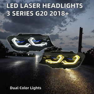 ไฟหน้า LED เลเซอร์แบบเปลี่ยนแทนสำหรับรถยนต์ซีรีส์ 3 รุ่น G20 ปี 2018-2022 12V ใหม่ สีคู่ เหลือง-ขาว พร้อมไฟ DRL อัพเกรด 25W - Product Image 2