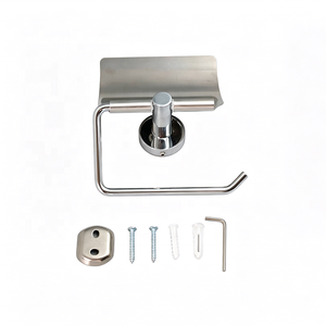 Metalique 50011-CR <span class=keywords><strong>Portarotolo</strong></span> per Carta Igienica con Mensola, Supporto per Rotolo di Carta Igienica da Bagno in Acciaio Inox Montato a Parete, Cromato - Product Image 3