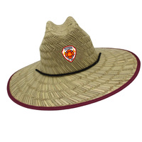 Logo personnalisé en gros extérieur chapeau de paille naturelle pour hommes femmes pêche surf chapeau de soleil large bord été sauveteur paille chapeau de plage