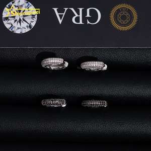 Pronto per la spedizione glassato Moissanite <span class=keywords><strong>orecchini</strong></span> di <span class=keywords><strong>diamanti</strong></span> 925 gioielli in argento alla moda Hip Hop cerchio <span class=keywords><strong>orecchini</strong></span> <span class=keywords><strong>diamanti</strong></span> per uomo donna - Product Image 5