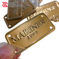 Plaque de signalisation OEM en acier inoxydable, étiquette métallique personnalisée avec logo, marquage laser, gravure et coins arrondis