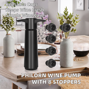 <span class=keywords><strong>Pompe</strong></span> à vide pour bouteilles <span class=keywords><strong>de</strong></span> <span class=keywords><strong>vin</strong></span> WOTOR avec 4 bouchons réutilisables, conserve la fraîcheur, cadeau (poignée plate) - Product Image 5