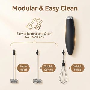 <span class=keywords><strong>Mousseur</strong></span> à <span class=keywords><strong>lait</strong></span> électrique portable Culi Premium <span class=keywords><strong>en</strong></span> acier inoxydable avec 5 fouets interchangeables, alimenté par piles, pour café et thé - Product Image 3