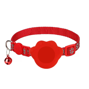 Pink Adjustable <b>Cat</b> Collar Reflective Pet Collar with Bell Buckle Paw Shape <b>for</b> Daily Use - Product Image 2