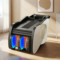 Lit de massage électrique professionnel pour shampoing, 3 niveaux de massage, en PU imperméable, idéal pour les salons de beauté et les instituts capillaires commerciaux urbains