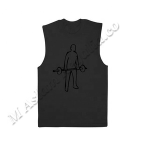 Débardeur noir uni à col rond pour homme, haut en coton Spandex, idéal pour musculation, vêtement de sport et d'athlétisme - Product Image 3