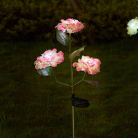 Lampe solaire rose à 5 têtes de haute qualité, nouvelle, étanche, LED, lanterne artificielle pour jardin et pelouse.