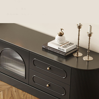 Meubles TV longs contemporains en bois, meuble TV de rangement durable, meuble TV de luxe moderne pour salon, ensemble table basse