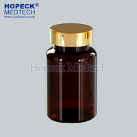 HOPECK Bouteille en PET de qualité médicale 5-120 ml, couleur et logo personnalisés pour flacons vides de pilules/capsules/vitamines avec bouchon à vis