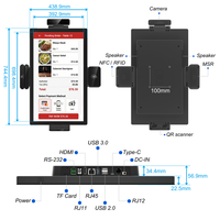Kiosco Táctil con Base para Piso, Android Windows, 32 Pulgadas, Kiosco de Pago Autoservicio con Impresora Térmica y Escáner de Código QR