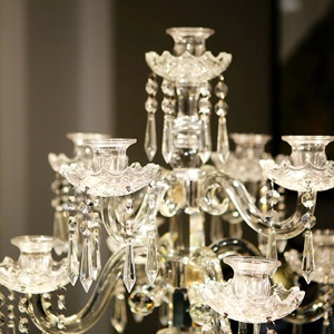 Lussuoso <span class=keywords><strong>Candelabro</strong></span> in Cristallo Alto e Trasparente per Decorazioni Matrimoniali - Product Image 3