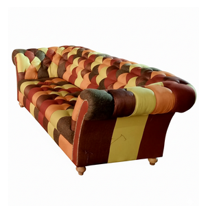 Canapé Chesterfield 3 places confortable en cuir premium, coussins moelleux, design classique, parfait pour se détendre et recevoir des invités - Product Image 1