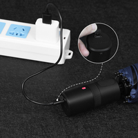 Parapluie électrique entièrement automatique avec chargeur USB, pliable en trois sections, en tissu pongé, pour adultes, anti-UV, avec poignée en plastique