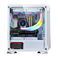 Boîtier PC de bureau à succès avec panneau latéral en verre et barre lumineuse, compatible cartes mères MATX et ITX