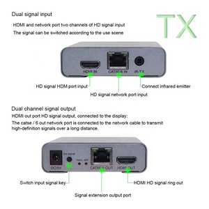Extenseur <span class=keywords><strong>HDMI</strong></span> 4K 30Hz 120M sur un seul câble Cat5e/Cat6 RJ45 Ethernet, émetteur-récepteur, mode un à plusieurs avec connexion en cascade - Product Image 2