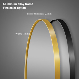 Bán Buôn Trang Trí Sắt Nghệ Thuật Hợp Kim Nhôm Gương Tròn Treo Tường Lớn Vàng Đen Kim Loại Khung Vòng Tròn Gương - Product Image 4