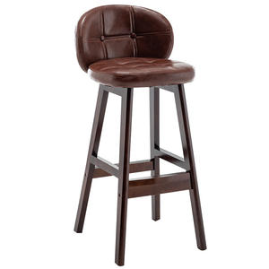 Meubles de restaurant de luxe à prix d'usine, <span class=keywords><strong>tabouret</strong></span> de bar <span class=keywords><strong>en</strong></span> <span class=keywords><strong>bois</strong></span> haut avec dossier <span class=keywords><strong>bas</strong></span> <span class=keywords><strong>en</strong></span> cuir pour l'extérieur, BC-008 - Product Image 3