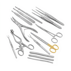 Ensemble complet d'instruments de chirurgie générale en acier inoxydable : Ciseaux électriques, Pinces, Porte-aiguilles, Rétracteurs, Sondes MOL - Product Image 1