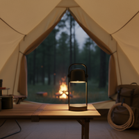 Lampe de camping rechargeable minimaliste moderne avec crochet portable, lumière douce, pour tente extérieure, chambre intérieure, lampe de table d'ambiance
