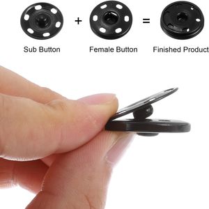 Uxcell – boutons à pression en métal pour couture, attaches à pression pour vêtements, artisanat DIY, noir - Product Image 3