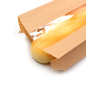 Personalizzato eco-friendly riciclato di vendita al dettaglio di imballaggio prodotti da forno francese baguette kraft sacchetto <span class=keywords><strong>del</strong></span> <span class=keywords><strong>pane</strong></span> di carta con finestra - Product Image 2
