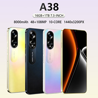 A38 2026 Meilleur Smartphone Android 5G Mondial 16 Go 1 To Écran 7,3 Pouces Grande Autonomie Caméra Beauté Decacore Original LTE CDMA