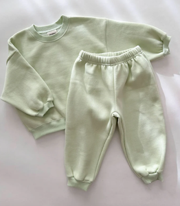 Базовый осенне-зимний комплект оверсайз унисекс для малышей: французский махровый спортивный костюм из 2 предметов, комплект для детей - Product Image 6