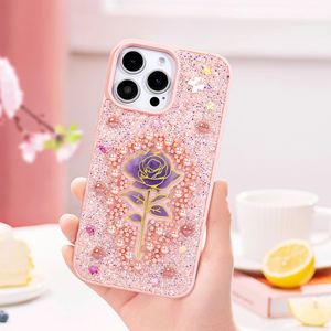 Étui de téléphone de luxe avec paillettes de diamants pour iPhone 15 16 13 12 11, motif papillon rose, coque arrière brillante pour <span class=keywords><strong>Samsung</strong></span> S25 S24 S23 <span class=keywords><strong>A34</strong></span> - Product Image 5