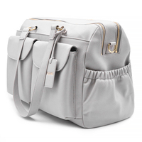 Sac à langer élégant et tendance, sac à langer pour bébé en cuir PU personnalisé, sac à dos multifonctionnel pour maman avec attache pour poussette