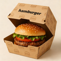 Contenants à emporter personnalisables - Boîtes à sandwich et à hamburgers recyclables avec impression de logo pour les entreprises de restauration - Boîte à hamburgers