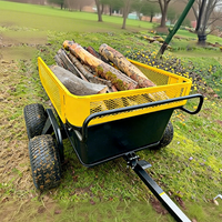 Remorque de transport robuste pour UTV/ATV, capacité 1500 lb, en acier, pour jardin, ferme, avec benne basculante pour tondeuse à gazon